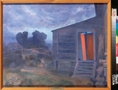 Niebieski krajobraz (niebieski krajobraz) - Obraz Piotra (Piotr, Petr) Savvich Utkin (Utkin) (1877-1934), olej na płótnie - Sztuka rosyjska autorstwa Petr Savvic Utkin