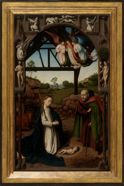 Adoracja Dzieciątka Jezus autorstwa Petrus Christus