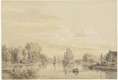 Widok Vecht do Hofstede Slotzigt autorstwa Petrus Josephus Lutgers