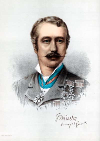Granat Joseph Wolseley, 1. wicehrabia Wolseley, urodzony w Irlandii żołnierz brytyjski, ok. 1890 r. autorstwa Petter and Galpin Cassell