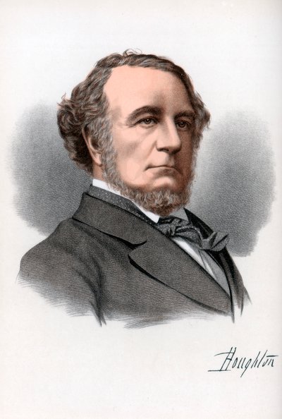 Richard Monckton Milnes, 1. baron Houghton, angielski poeta i polityk, ok. 1890. autorstwa Petter and Galpin Cassell
