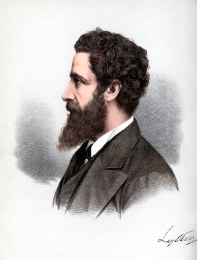Robert Bulwer-Lytton, 1. hrabia Lytton, angielski poeta i mąż stanu, ok. 1890. autorstwa Petter and Galpin Cassell