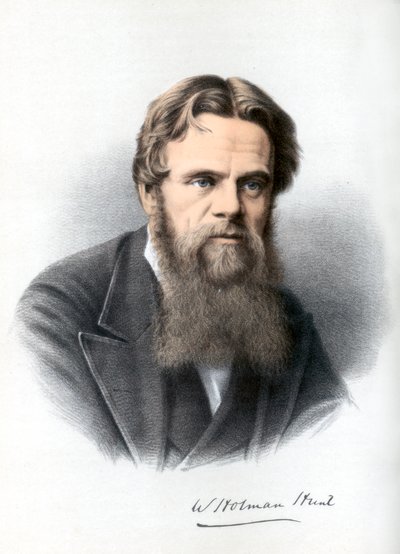 William Holman Hunt, malarz brytyjski, ok. 1890. autorstwa Petter and Galpin Cassell