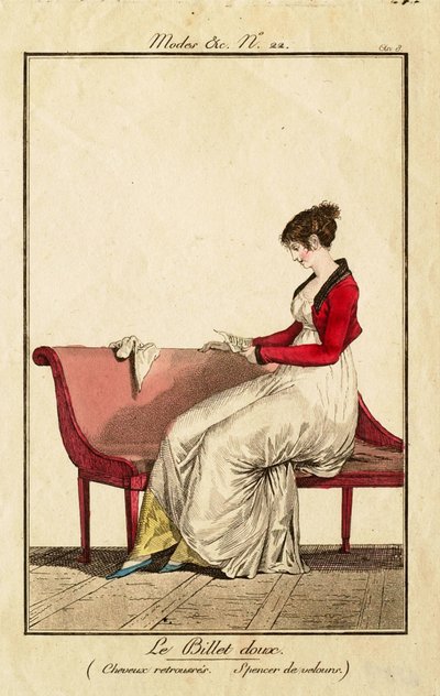 Słodki bilecik (Upięte włosy. Aksamitny spencer) autorstwa Philibert-Louis Debucourt