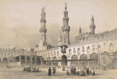 Dziedziniec meczetu Al Ahzar autorstwa Philibert Joseph Girault de Prangey