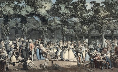 Publiczna promenada w Palais-Royal autorstwa Philibert Louis Debucourt