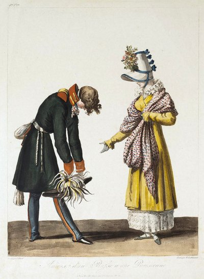 Rozstanie rosyjskiego oficera z paryżankami, 1816. autorstwa Philibert Louis Debucourt