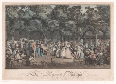 Widzieć i być widzianym Elegancka firma w Jardin du Palais Royal w Paryżu La Promenade Publique (tytuł na obiekcie) autorstwa Philibert Louis Debucourt
