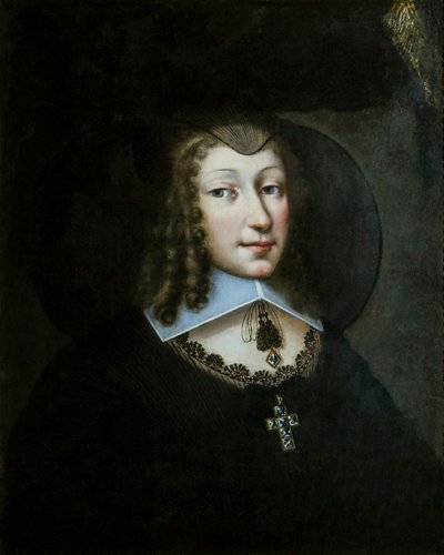 Christine Marie z Francji 1606-1663, księżna Sabaudii w stroju wdowy, 1638-1640. autorstwa Philibert Torret