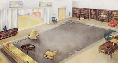 Wnętrza z lat 30.: Salon i gabinet (kolor lito) autorstwa Philip Alexius de (after) Laszlo