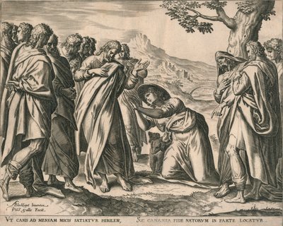 Chrystus i Niewiasta Kanaan, c1577-1579. autorstwa Philip Galle