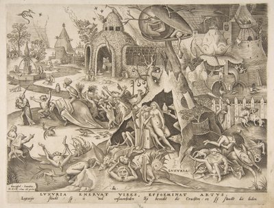 Lust Luxuria z Siedmiu grzechów głównych, 1558. autorstwa Philip Galle