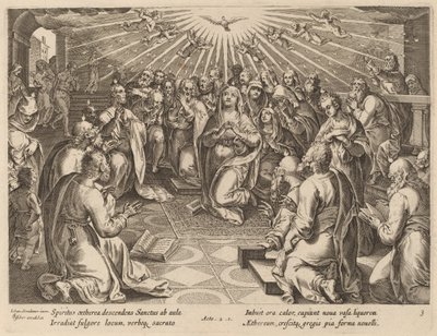 Zielone Świątki autorstwa Philip Galle after Jan van der Straet