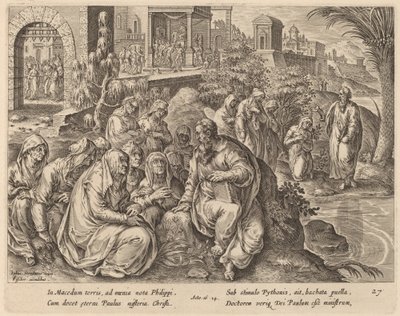 Święty Paweł przemawia do kobiet z Filippi nad rzeką autorstwa Philip Galle after Jan van der Straet