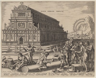 Świątynia Diany w Efezie autorstwa Philip Galle, after Maerten van Heemskerck