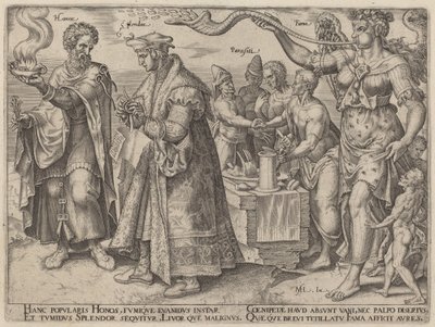 Honor, Splendor, Pasożyty, Sława (Zwodnicze Efekty Bogactwa) autorstwa Philip Galle, after Maerten van Heemskerck
