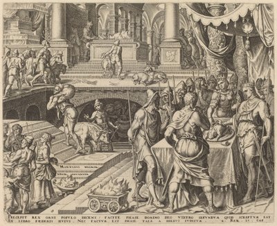 Jozjasz świętuje Paschę autorstwa Philip Galle, after Maerten van Heemskerck