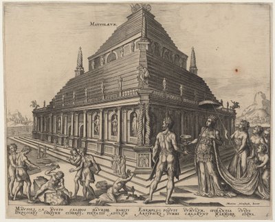 Mauzolaeum (Grób Mauzola w Halikarnasie) autorstwa Philip Galle, after Maerten van Heemskerck