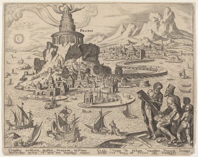 Faros (Latarnia w Aleksandrii) autorstwa Philip Galle, after Maerten van Heemskerck