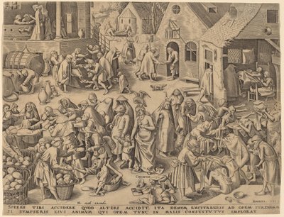Dobroczynność [odbyt] autorstwa Philip Galle after Pieter Bruegel the Elder