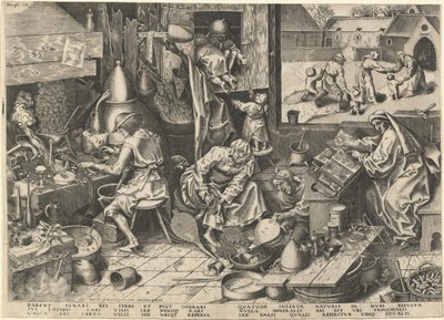 Alchemik autorstwa Philip Galle after Pieter Bruegel the Elder