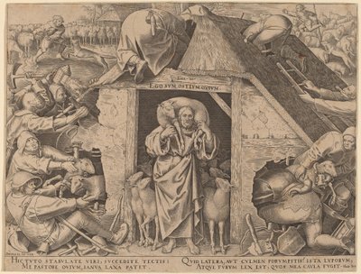 Przypowieść o Dobrym Pasterzu autorstwa Philip Galle after Pieter Bruegel the Elder