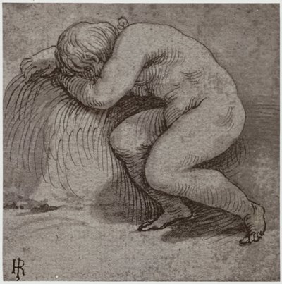 Giulio Romano, śpiące dziecko autorstwa Philip Henry Delamotte