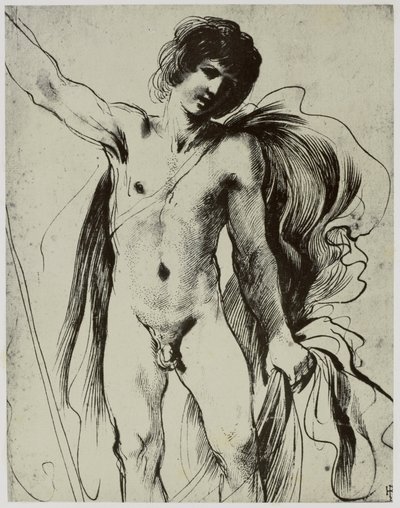 Guercino, młodzieniec autorstwa Philip Henry Delamotte