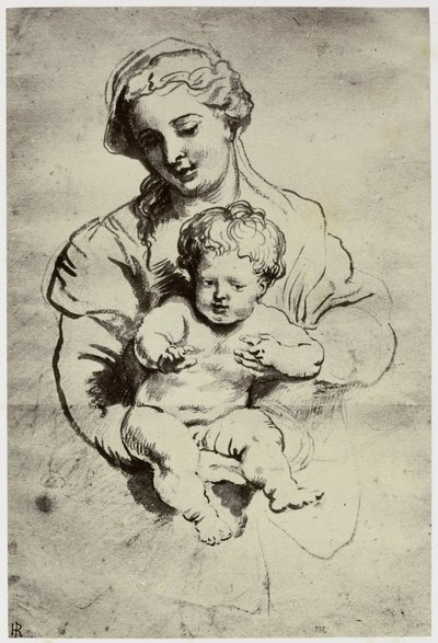 Rubens, jego żona i dziecko autorstwa Philip Henry Delamotte
