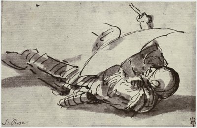 Salvator Rosa, ranny żołnierz autorstwa Philip Henry Delamotte