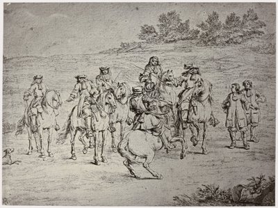Van der Meulin [?], Ludwik XIV. i Artysta autorstwa Philip Henry Delamotte