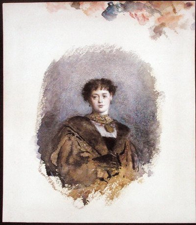 La Belle Yseult (akwarela na papierze) autorstwa Philip Hermogenes Calderon