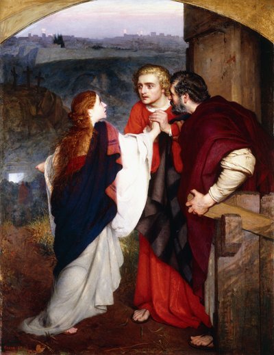 Maria Magdalena przekazująca uczniom wiadomość o Zmartwychwstaniu, 1860 autorstwa Philip Hermogenes Calderon