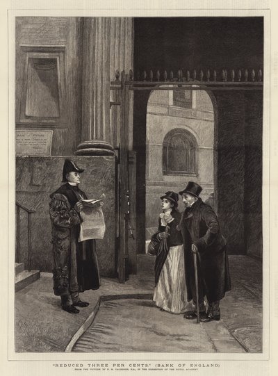 Obniżone trzy procenty, Bank Anglii autorstwa Philip Hermogenes Calderon