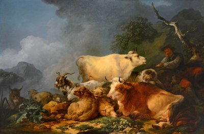 Krajobraz ze zwierzętami autorstwa Philip James de Loutherbourg