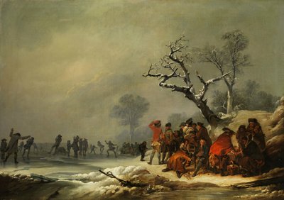 Odpoczywające społeczeństwo w zimowej przyjemności autorstwa Philip James de Loutherbourg
