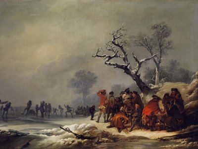 Odpoczywające społeczeństwo w zimowej przyjemności autorstwa Philip James de Loutherbourg