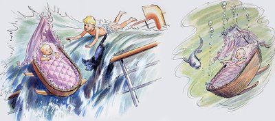 Tonący statek, ilustracja z książki "The Water Babies" autorstwa Charlesa Kingsleya autorstwa Philip Mendoza