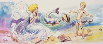 "The Water Babies" autorstwa Charlesa Kingsleya (gwasz na papierze) autorstwa Philip Mendoza