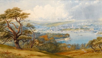 Devonport i Stonebridge z parku Mount Edgecombe, 1880 (wc na papierze) autorstwa Philip Mitchell
