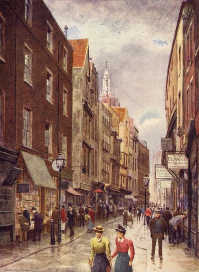Holywell Street, Strand, patrząc na zachód, 1900 autorstwa Philip Norman