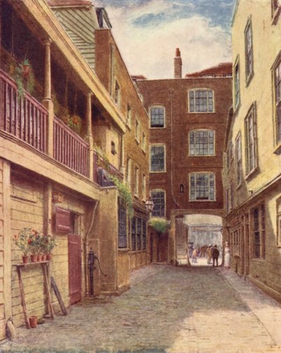 Yard of Old Bell Inn, Holborn, od północy, 1897 r. autorstwa Philip Norman