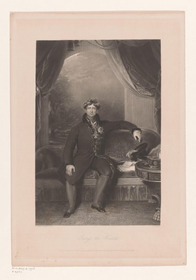 Portret Jerzego IV, króla Anglii Portret Jerzego IV z Wielkiej Brytanii Jerzy Czwarty (tytuł na obiekcie) autorstwa Philip Thomas