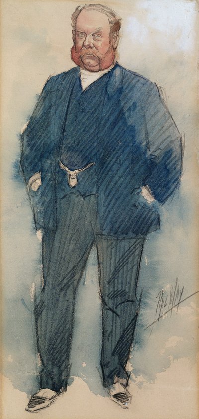 Pułkownik North (długopis i atrament, akwarela i gwasz na papierze) autorstwa Philip William May