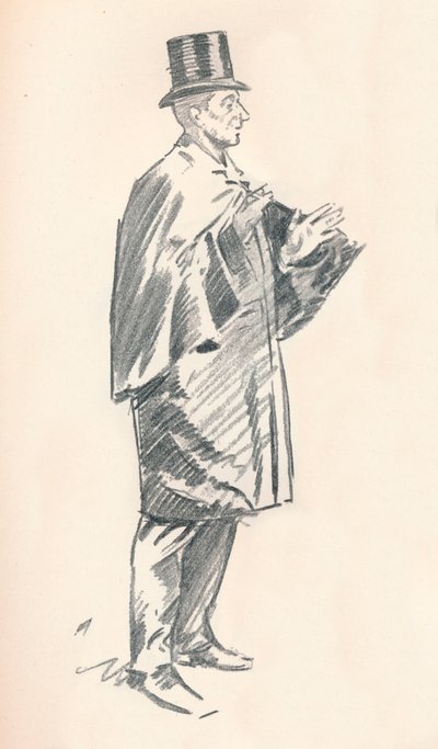 Szkic ołówkiem ołówkiem, Phil May, ok. XIX w. 1903-1904 autorstwa Philip William May