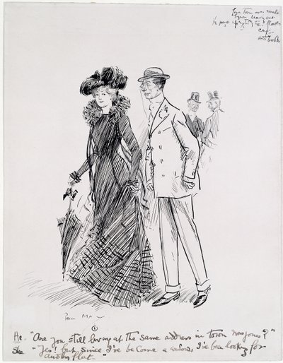 Pani Jones (pióro i atrament na papierze) autorstwa Philip William May