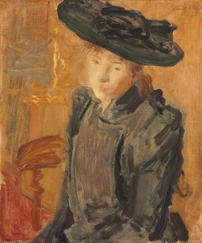 Dziewczyna w dużym kapeluszu autorstwa Philip Wilson Steer