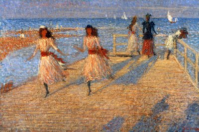 Girls Running, Walberswick Pier, 1888-1894 autorstwa Philip Wilson Steer