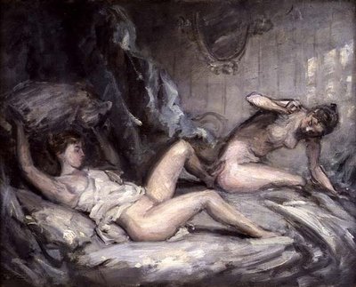Walka na poduszki (olej na płótnie) autorstwa Philip Wilson Steer