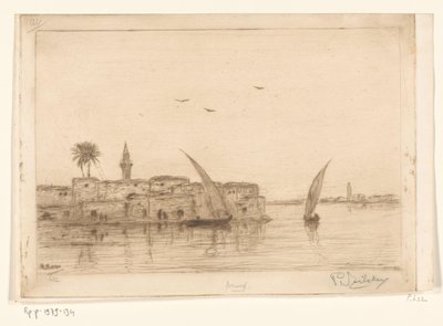 Widok na Nil z żaglówkami Au bord du Nil (tytuł oryginalny) autorstwa Philip Zilcken (signed by artist)